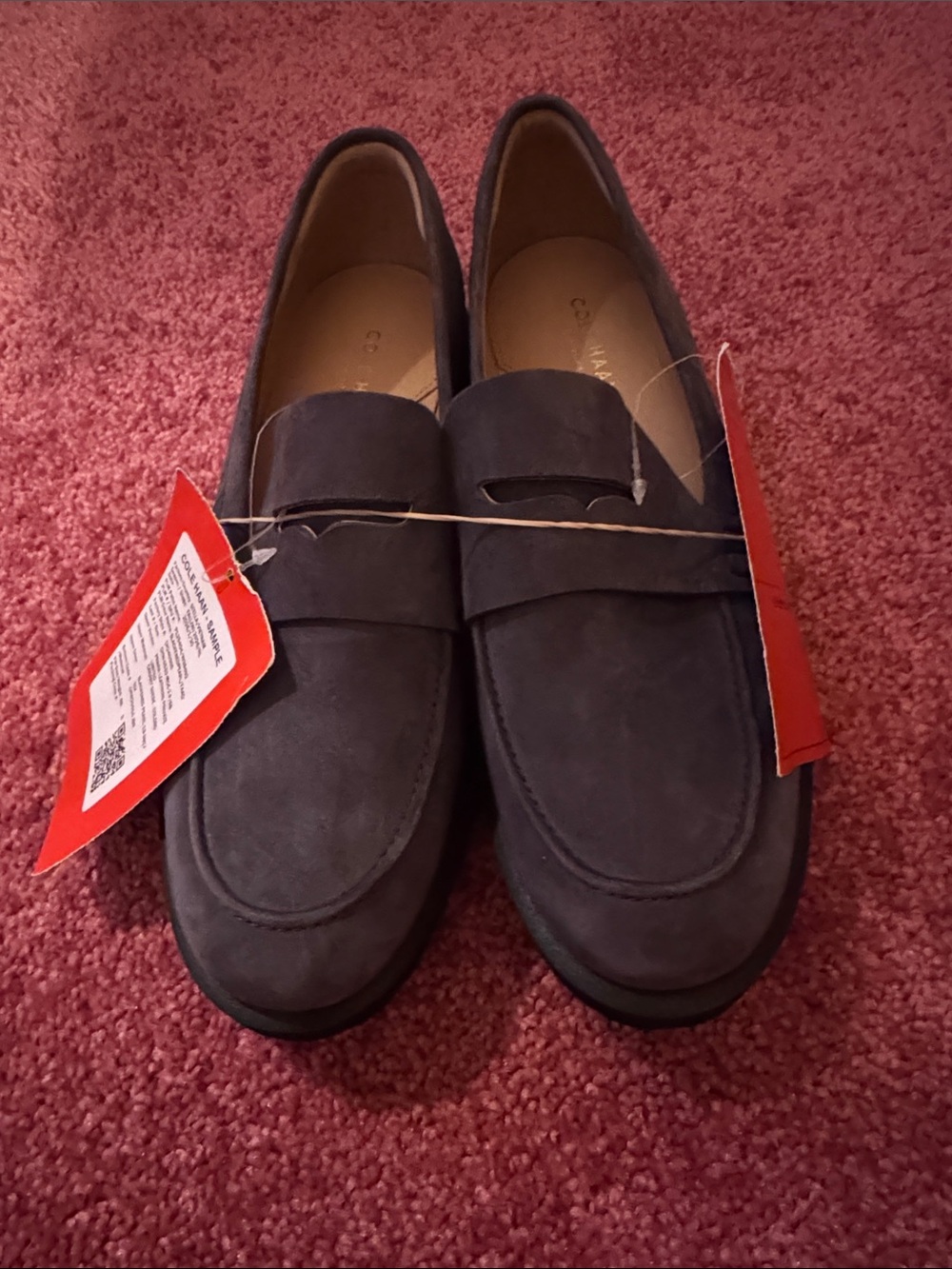 NWOT Cole Haan Suede Penny Loafers in Dark Gray